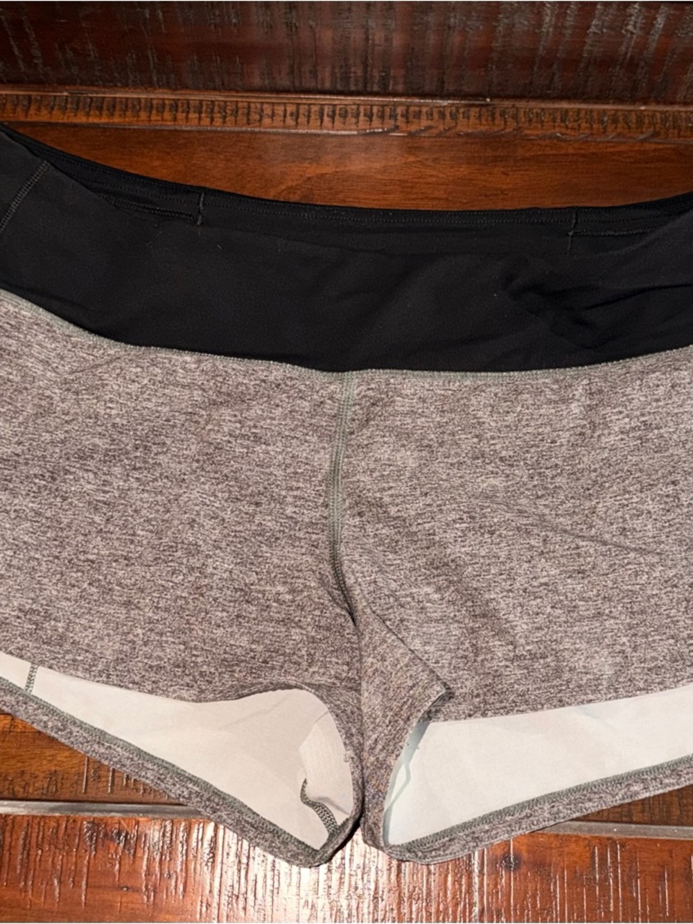lululemon athletica Groove Gray Athletic Shorts with Black Waistband